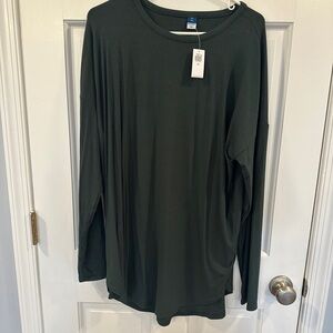 Old Navy Dark Green Ribbed Tunic Long Sleeve Top